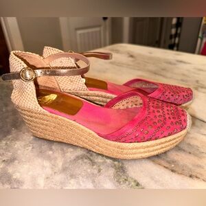 Kanna Pink Wedge‎ Espadrilles Women's Size 9.5/40